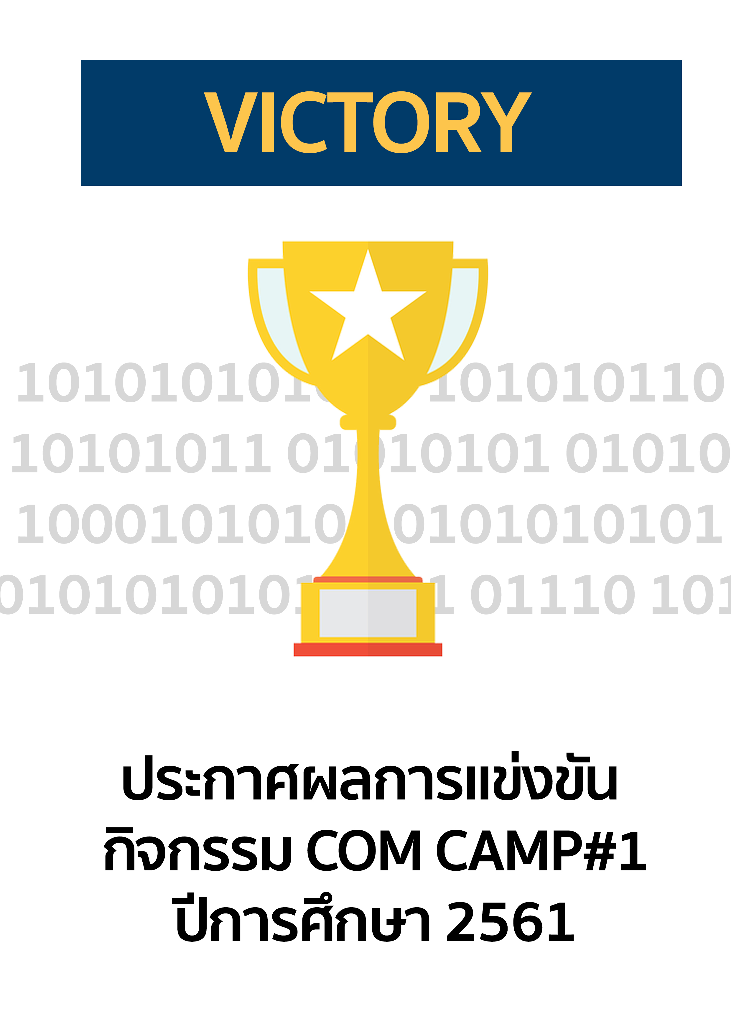 ประกาศผลการแข่งขัน ในกิจกรรม COM CAMP#1 ปีการศึกษา 2561